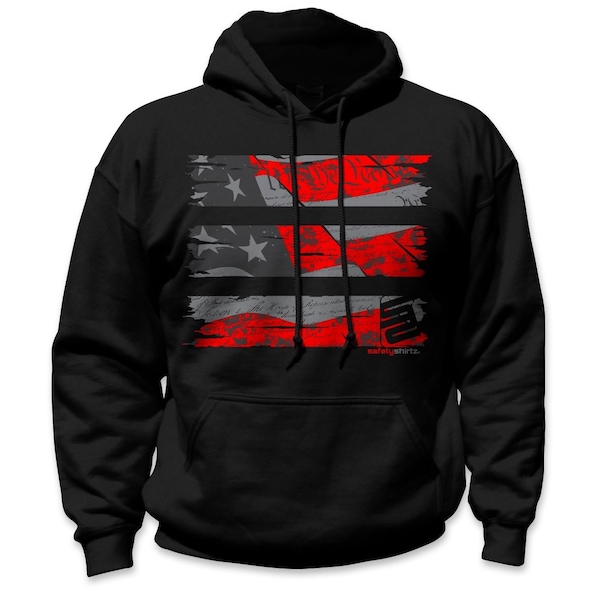 Stealth Old Glory Reflective High Visibility Hoodie, Black, 2XL